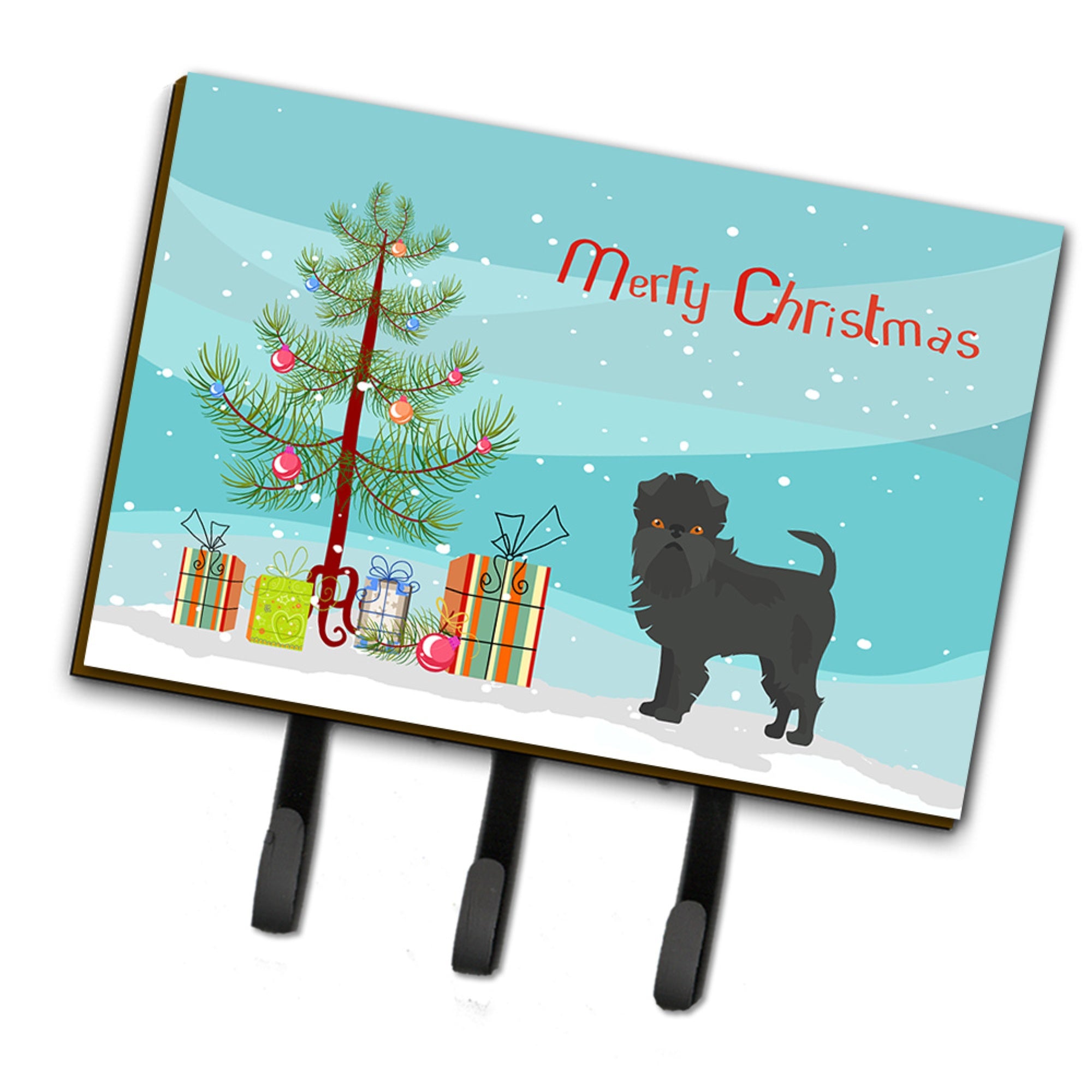 Caroline'S Treasures Affenpinscher Christmas Tree Leash Or Key Holder Hooks, Multicolor
